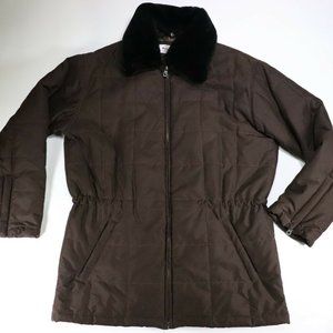 Andrew Marc New York Womens Brown Jacket With Coll